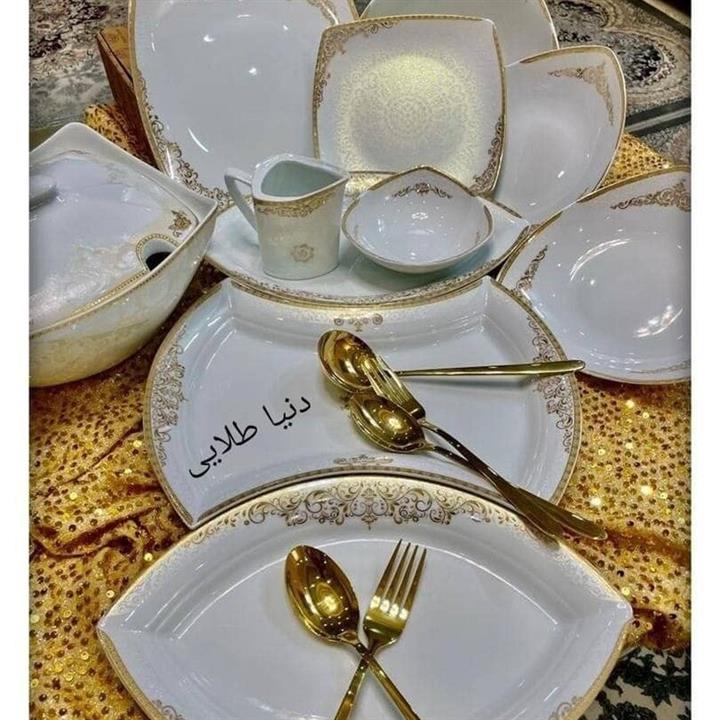 سرویس چینی پردیس 105 پارچه طرح دنیای طلایی
